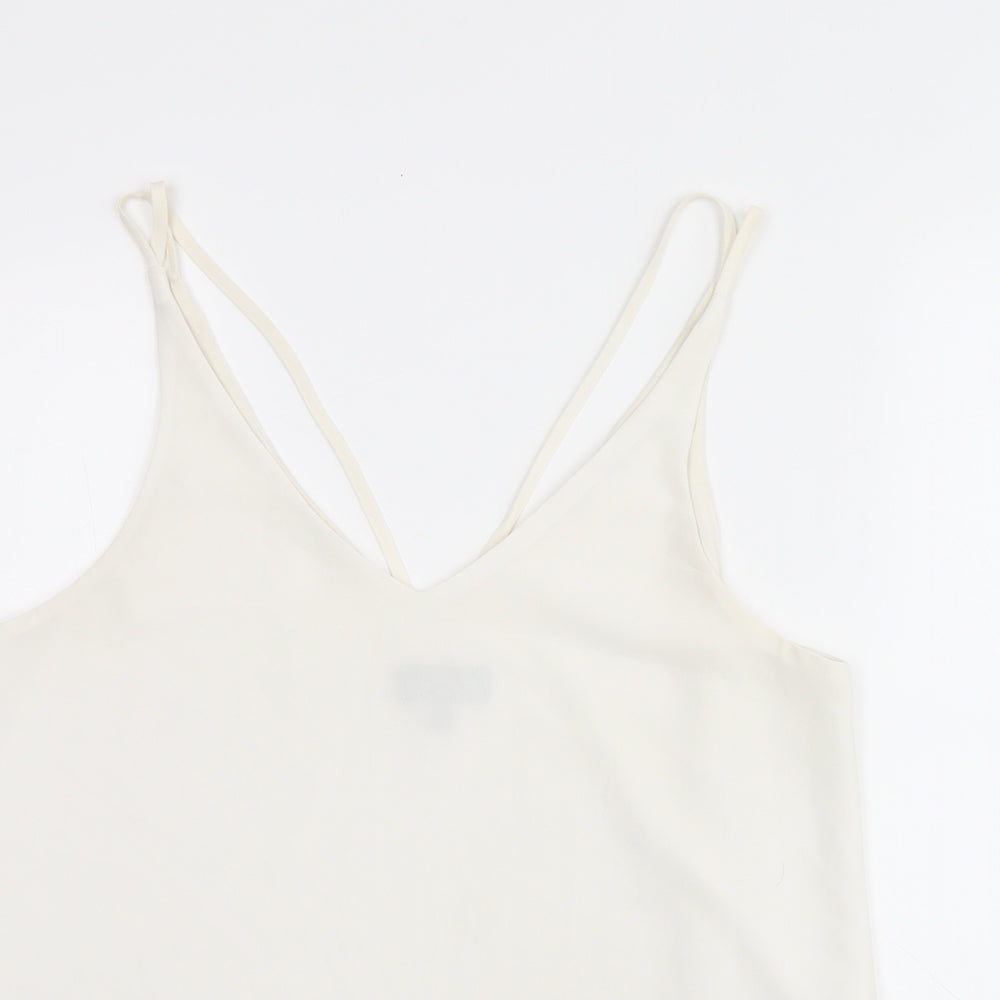 Topshop Womens White Polyester Camisole T-Shirt Size 12 V-Neck