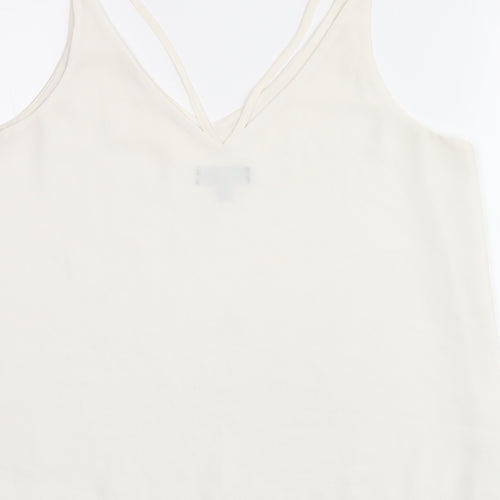 Topshop Womens White Polyester Camisole T-Shirt Size 12 V-Neck