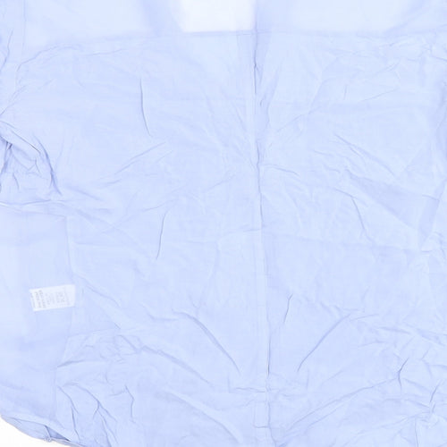 Warehouse Womens Blue Viscose Jersey Button-Up Size 10 V-Neck
