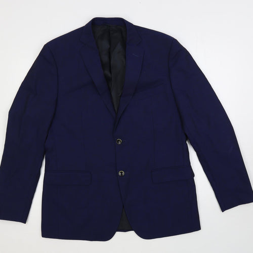 Balmain Mens Blue Wool Jacket Suit Jacket Size 40 Regular