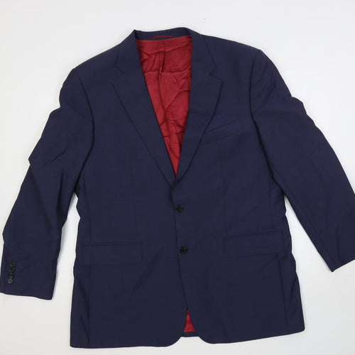 Nicholas Jones Mens Blue Wool Jacket Suit Jacket Size 46 Regular