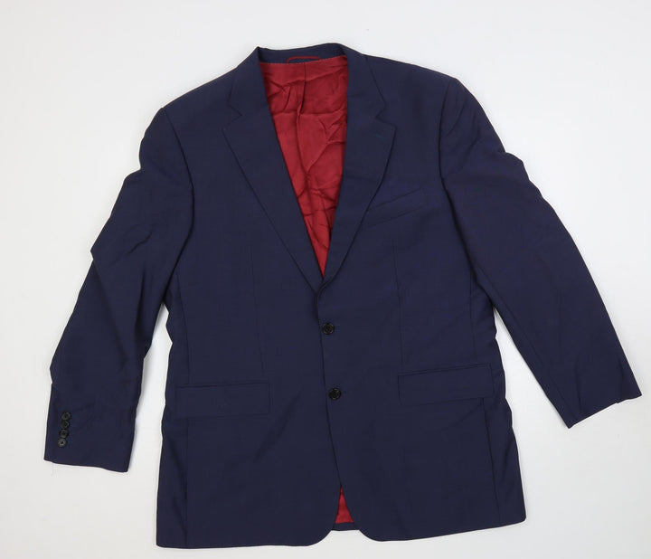 Nicholas Jones Mens Blue Wool Jacket Suit Jacket Size 46 Regular