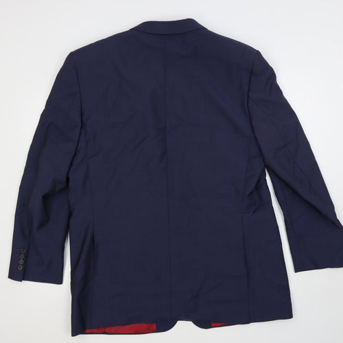 Nicholas Jones Mens Blue Wool Jacket Suit Jacket Size 46 Regular
