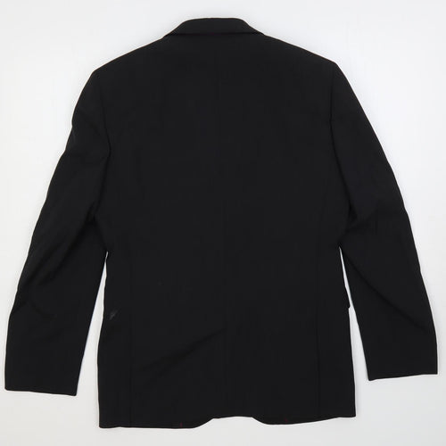 Fellini Mens Black Polyester Jacket Suit Jacket Size 36 Regular