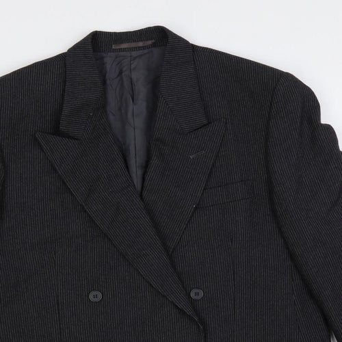 Hornes Mens Grey Striped Wool Jacket Suit Jacket Size 42 Regular