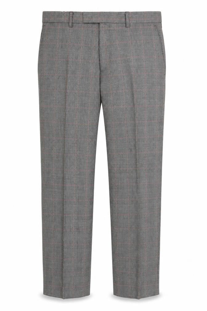 Savoy Taylors Mens Grey Plaid Wool Dress Pants Trousers Size 34 in L28 in Regular Zip