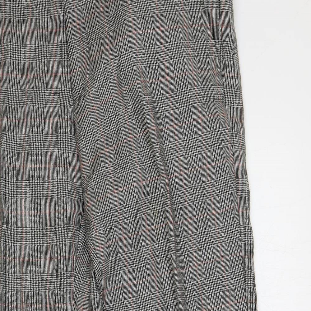 Savoy Taylors Mens Grey Plaid Wool Dress Pants Trousers Size 34 in L28 in Regular Zip