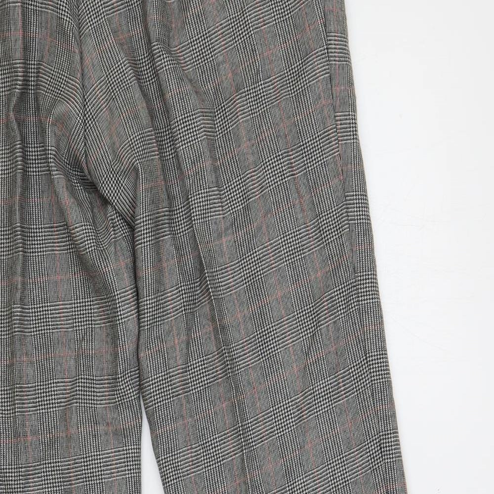 Savoy Taylors Mens Grey Plaid Wool Dress Pants Trousers Size 34 in L28 in Regular Zip