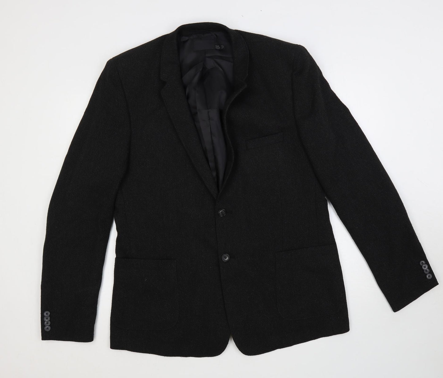 ASOS Mens Black Jacket Blazer Size 46 Button