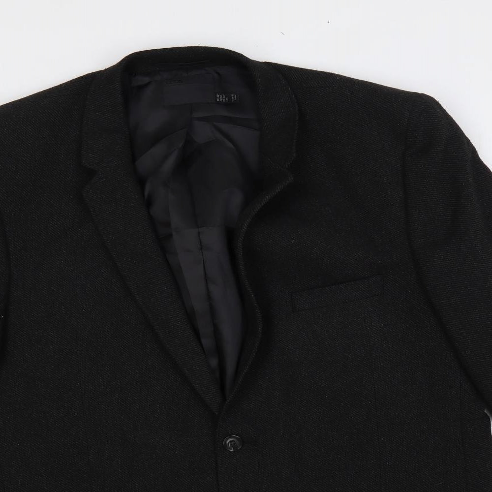 ASOS Mens Black Jacket Blazer Size 46 Button