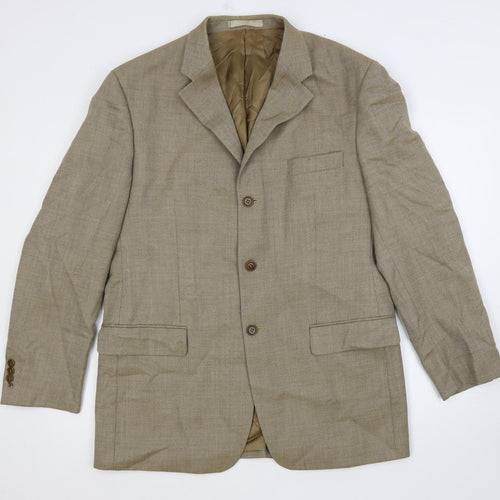 Marks and Spencer Mens Beige Wool Jacket Suit Jacket Size 42 Regular