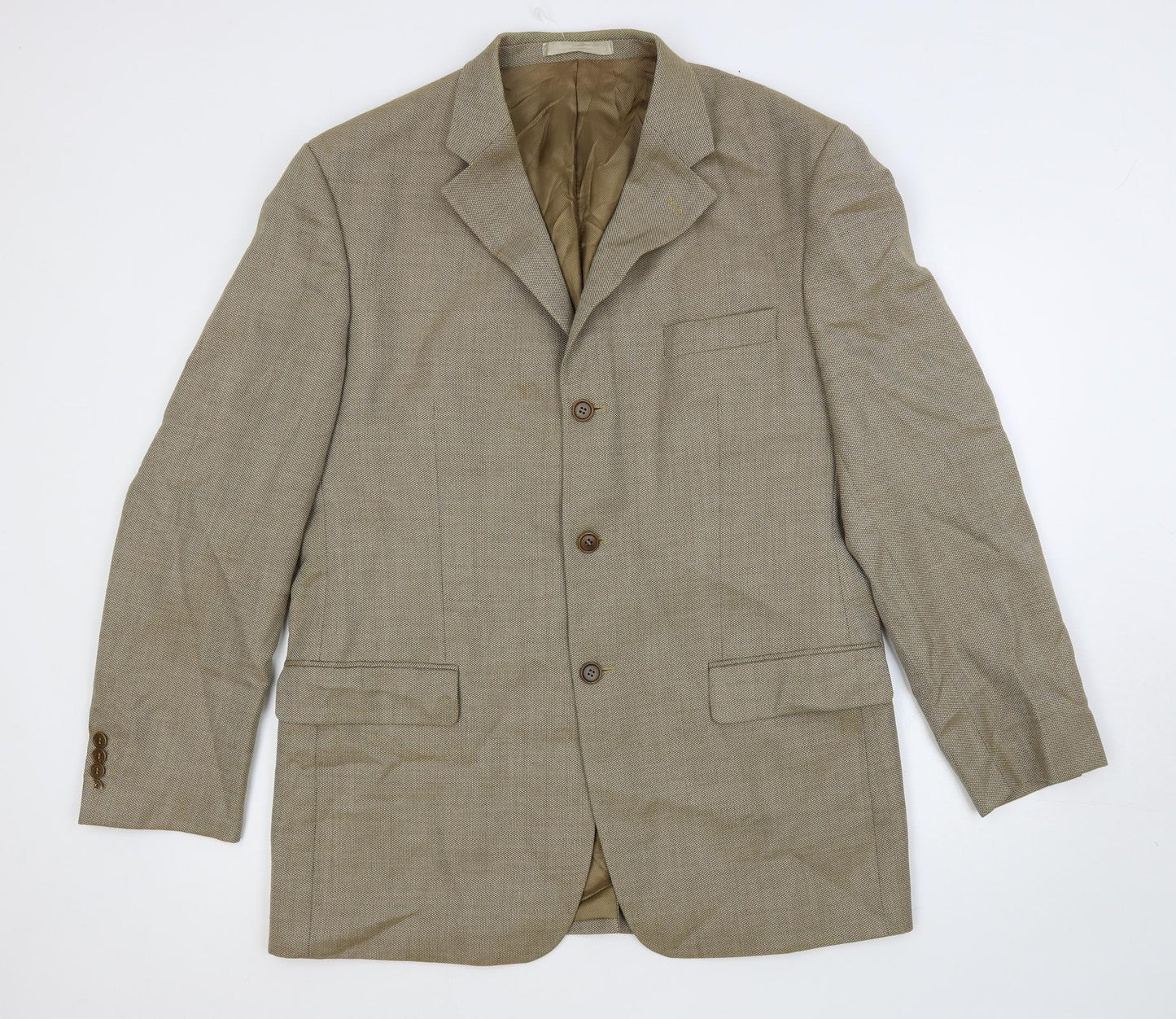Marks and Spencer Mens Beige Wool Jacket Suit Jacket Size 42 Regular