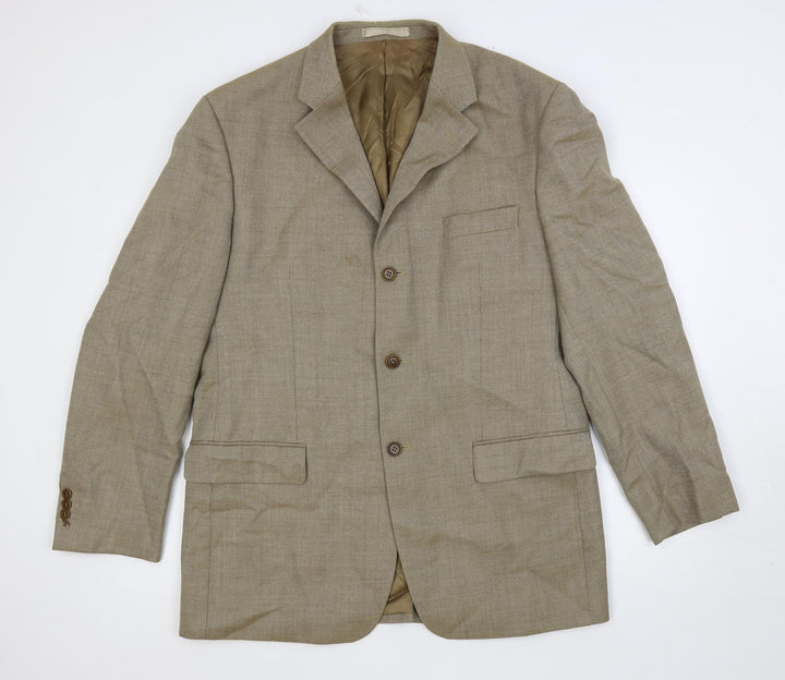 Marks and Spencer Mens Beige Wool Jacket Suit Jacket Size 42 Regular