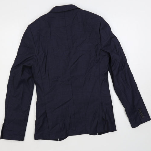 Topman Mens Blue Wool Jacket Suit Jacket Size 36 Regular