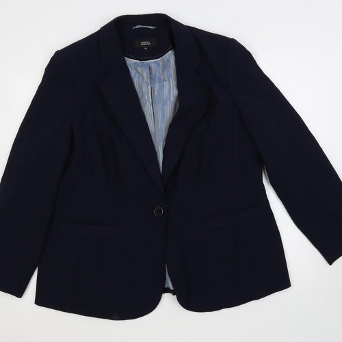 Marks and Spencer Womens Blue Jacket Blazer Size 20 Button