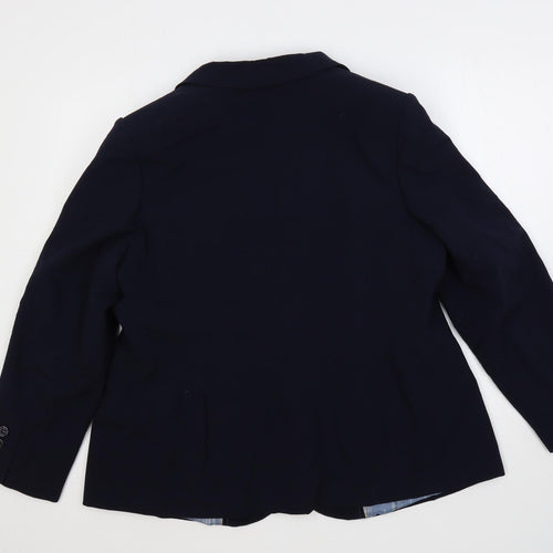 Marks and Spencer Womens Blue Jacket Blazer Size 20 Button