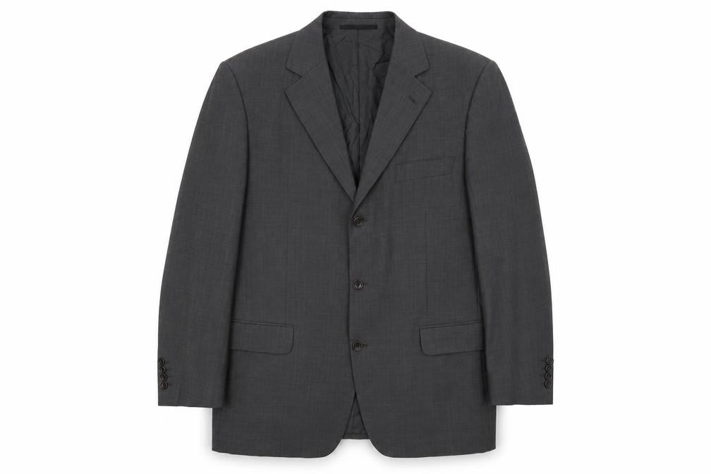 Front view of Cerruti men’s grey wool jacket suit jacket, size 42, regular