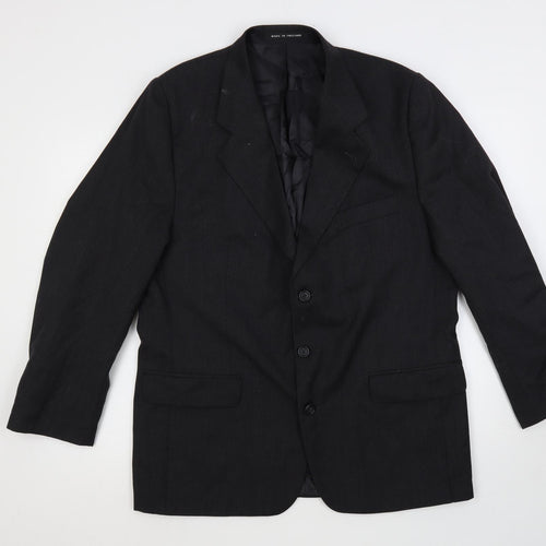 Continental Mens Black Wool Jacket Suit Jacket Size 42 Regular