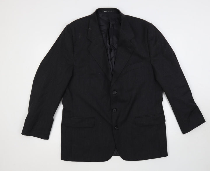 Continental Mens Black Wool Jacket Suit Jacket Size 42 Regular