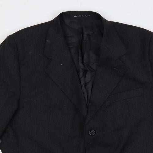 Continental Mens Black Wool Jacket Suit Jacket Size 42 Regular