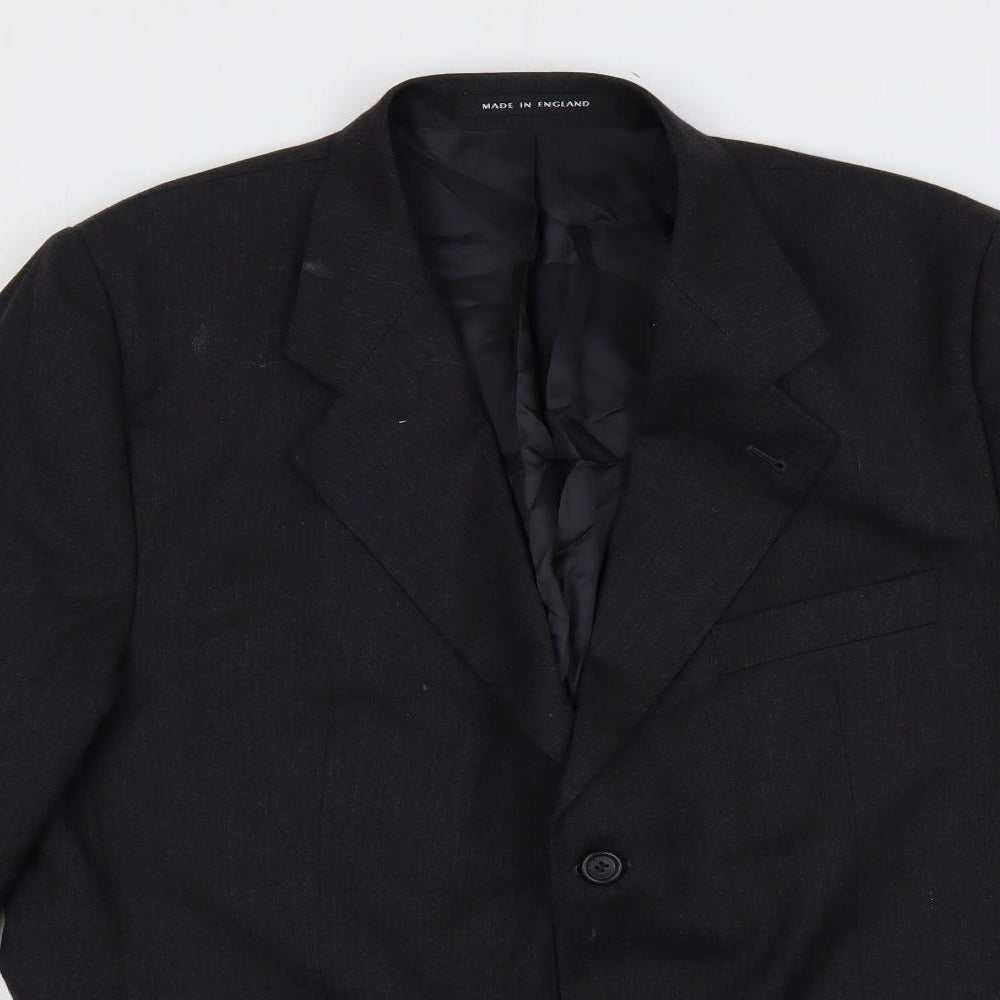 Continental Mens Black Wool Jacket Suit Jacket Size 42 Regular