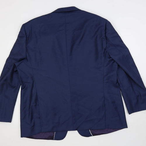 Harris & Howard Mens Blue Wool Jacket Suit Jacket Size 46 Regular
