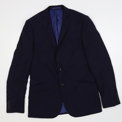 Marks and Spencer Mens Blue Wool Jacket Suit Jacket Size 40 Regular