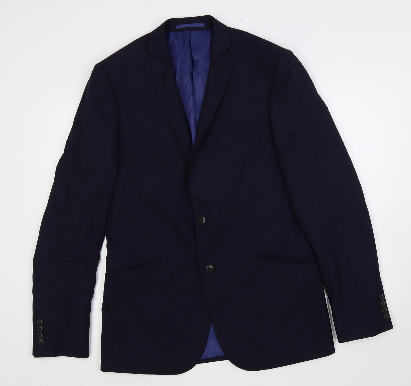 Marks and Spencer Mens Blue Wool Jacket Suit Jacket Size 40 Regular