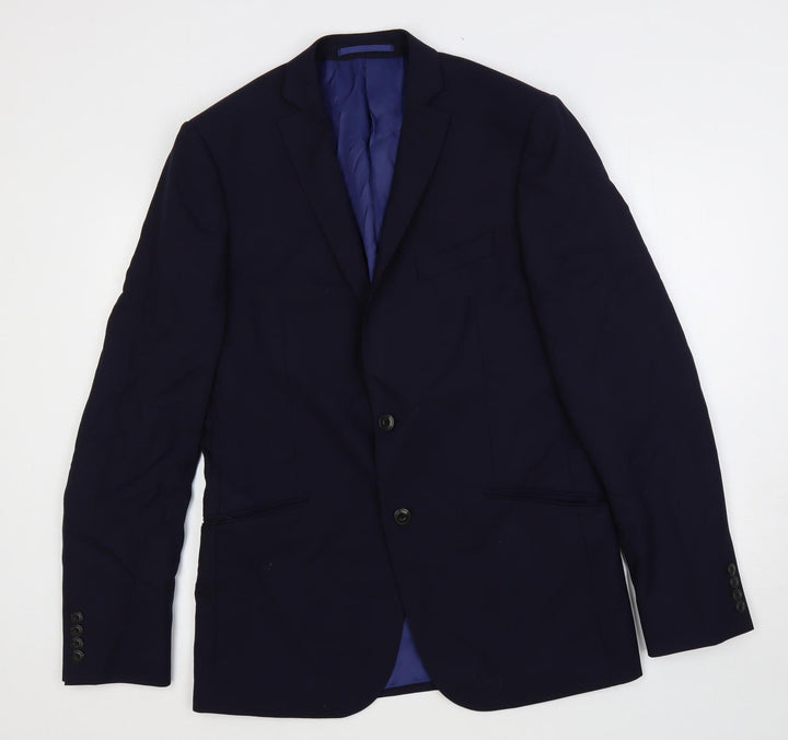 Marks and Spencer Mens Blue Wool Jacket Suit Jacket Size 40 Regular
