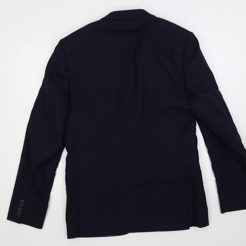 Marks and Spencer Mens Blue Wool Jacket Suit Jacket Size 40 Regular