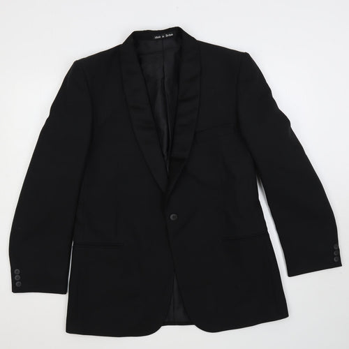 Dunn & Co Mens Black Polyester Tuxedo Suit Jacket Size 36 Regular