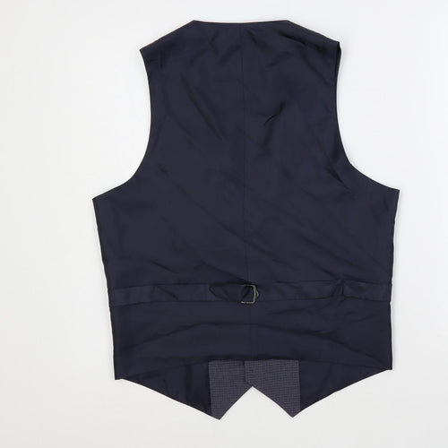 ASOS Mens Blue Polyester Jacket Suit Waistcoat Size 40 Regular