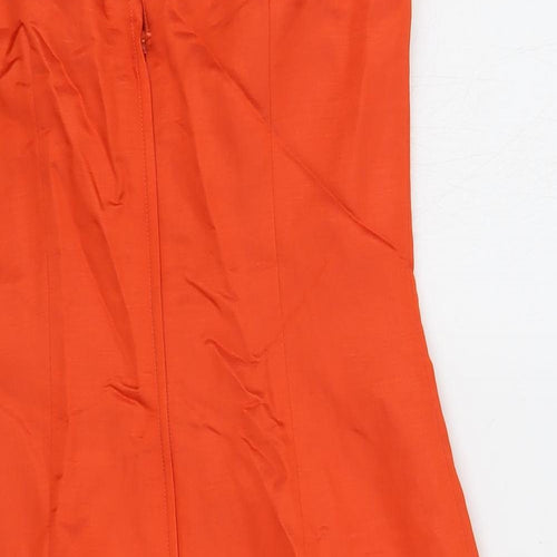H&M Womens Red Viscose Pencil Dress Size 10 Sweetheart Zip
