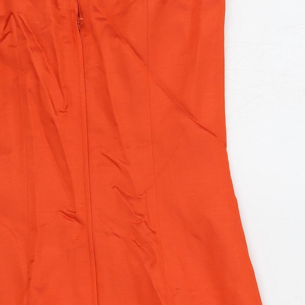 H&M Womens Red Viscose Pencil Dress Size 10 Sweetheart Zip