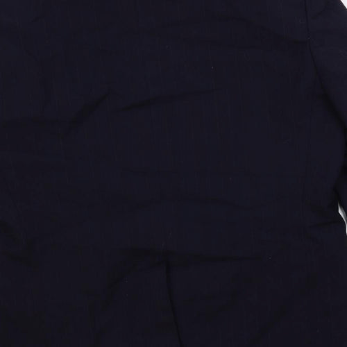 Burton Mens Blue Striped Wool Jacket Suit Jacket Size 44 Regular