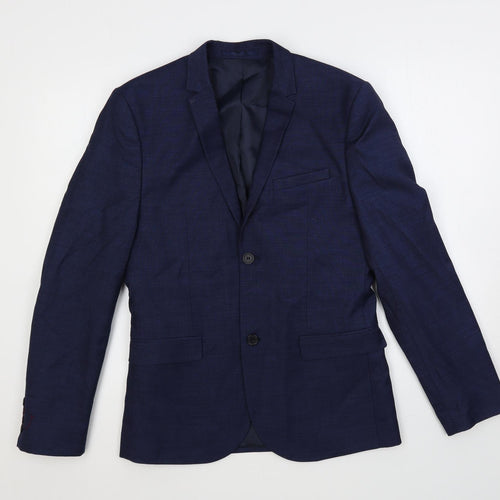 H&M Mens Blue Polyester Jacket Suit Jacket Size 38 Regular
