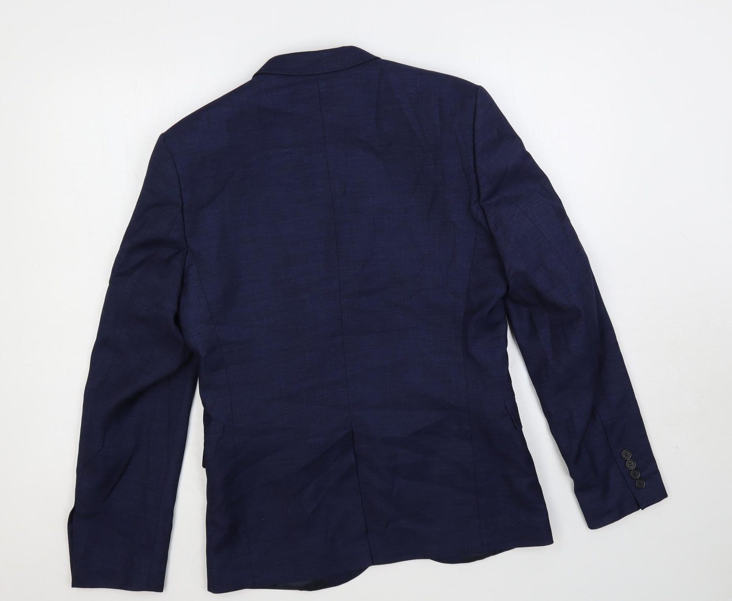 H&M Mens Blue Polyester Jacket Suit Jacket Size 38 Regular