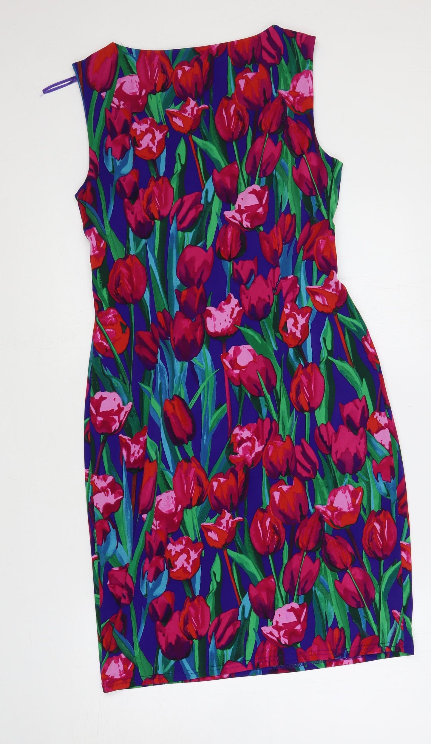 Precis Petite Womens Multicoloured Floral Polyester Pencil Dress Size 10 V-Neck Pullover