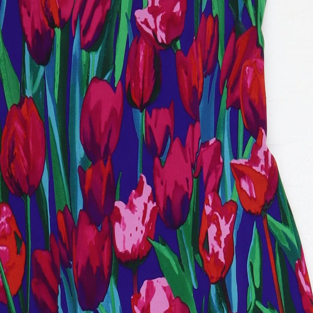 Precis Petite Womens Multicoloured Floral Polyester Pencil Dress Size 10 V-Neck Pullover