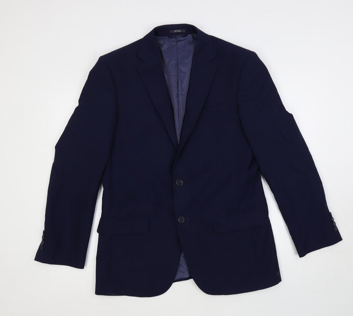 Marks and Spencer Mens Blue Wool Jacket Suit Jacket Size 38 Regular