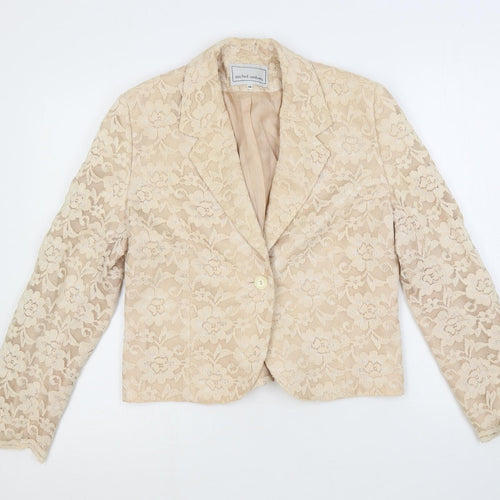 Michel Ambers Womens Pink Jacket Blazer Size 14 Button