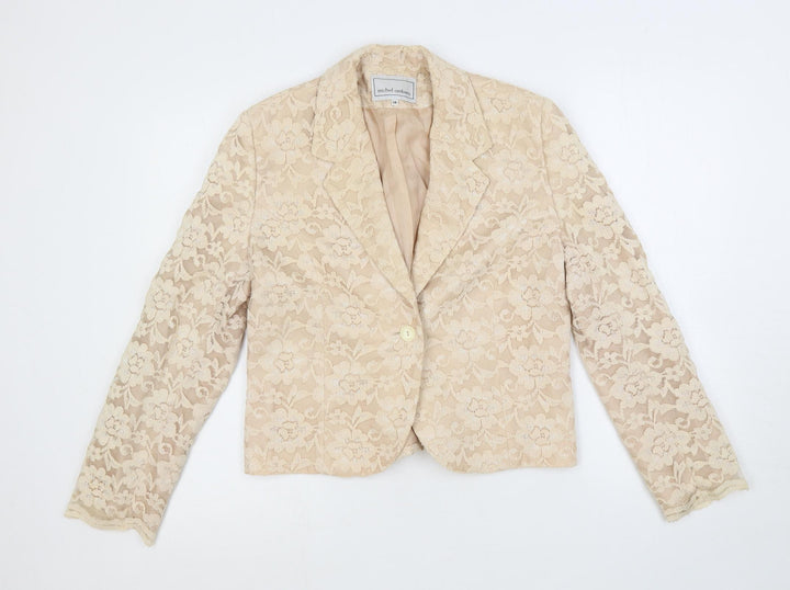 Michel Ambers Womens Pink Jacket Blazer Size 14 Button
