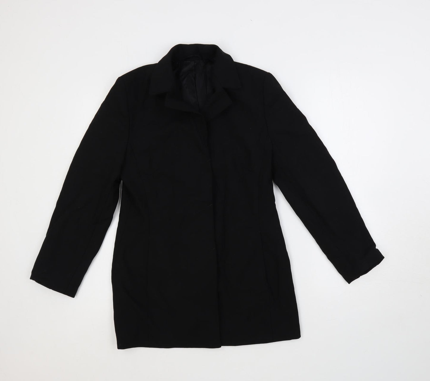 NEXT Womens Black Jacket Blazer Size 12 Button - Longline