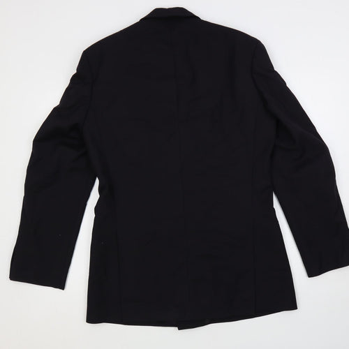 Marks and Spencer Mens Black Polyester Jacket Suit Jacket Size 38 Regular