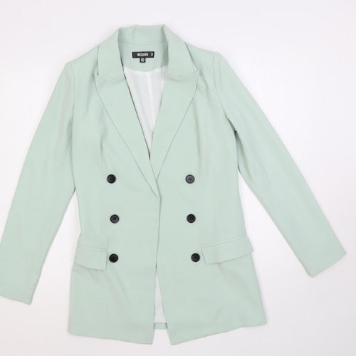 Missguided Womens Green Jacket Blazer Size 4 - Open