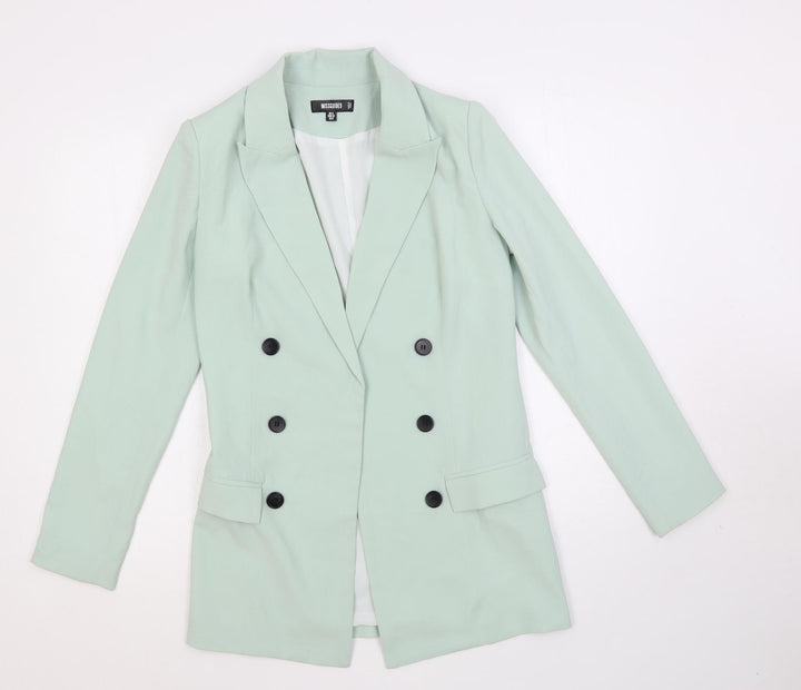 Missguided Womens Green Jacket Blazer Size 4 - Open