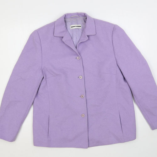 Gerry Weber Womens Purple Jacket Blazer Size 16 Button