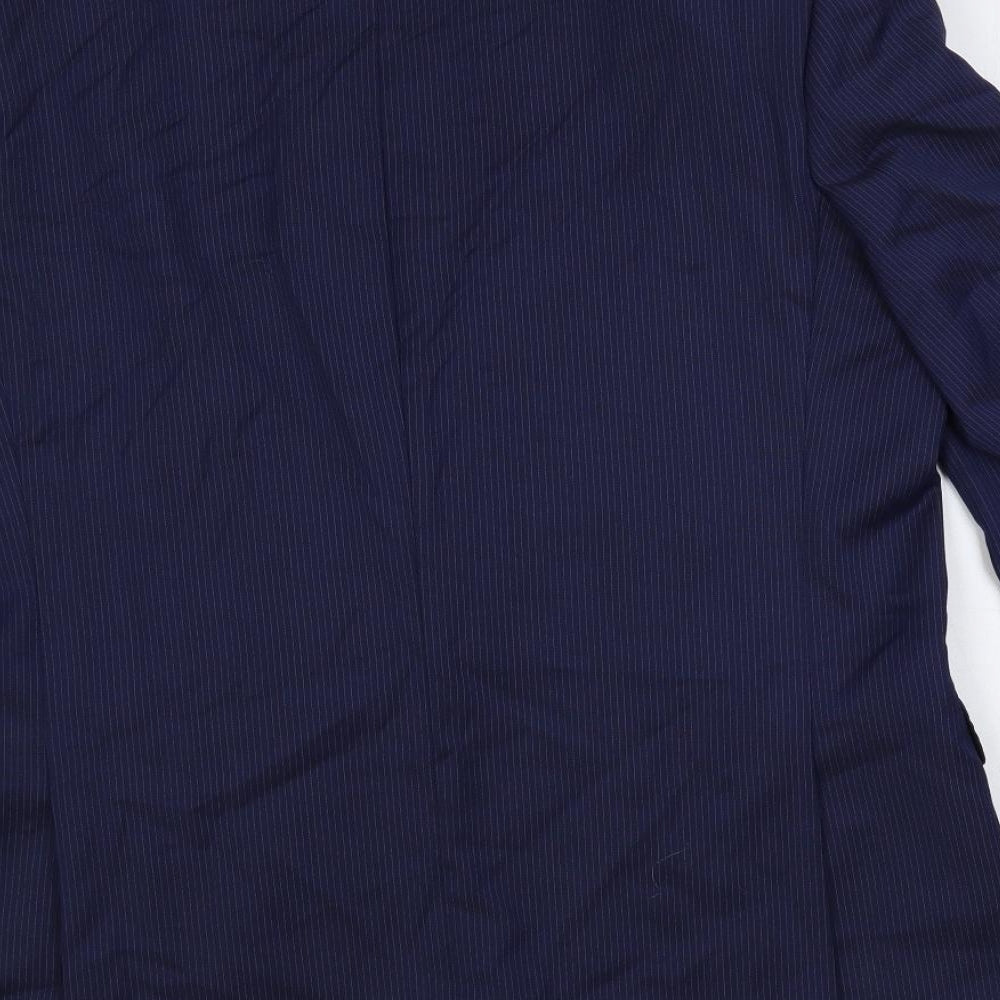 Ben Sherman Mens Blue Striped Wool Jacket Suit Jacket Size 44 Regular