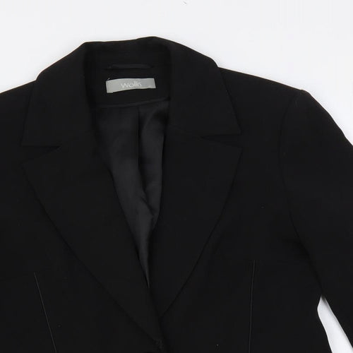 Wallis Womens Black Jacket Blazer Size 12 Button
