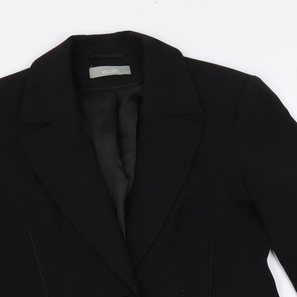 Wallis Womens Black Jacket Blazer Size 12 Button